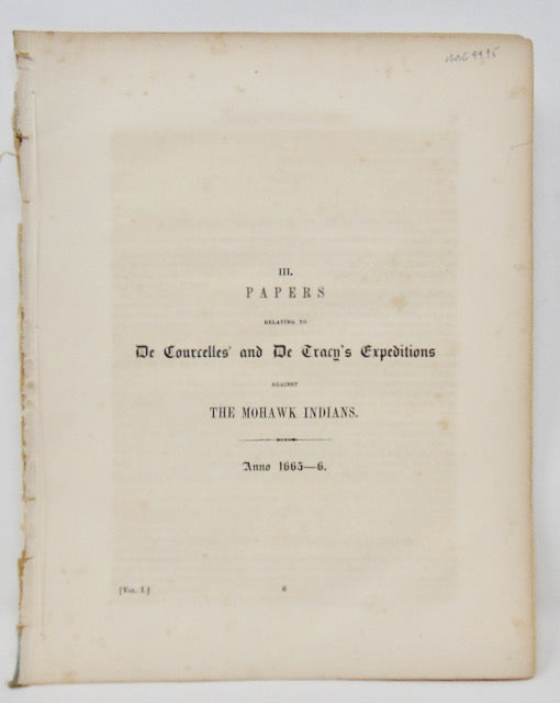 O'Callaghan. Expeditions against The Mohawk Indians, Anno 1665-6