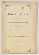 Burchard 1864 Memorial Sermon Thirteenth Street Presbyterian Church [revivals]