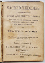 Load image into Gallery viewer, Babcock. Sacred Melodies: A Collection of Hymns and Spiritual Songs (Methodist)