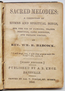 Babcock. Sacred Melodies: A Collection of Hymns and Spiritual Songs (Methodist)
