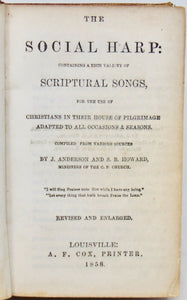 Anderson & Howard.  The Social Harp 1859 Cumberland Presbyterian
