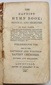Buck, The Baptist Hymn Book, Louisville Kentucky, 1847