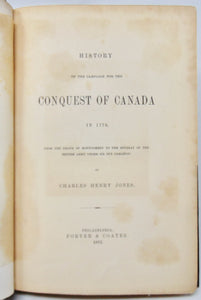 Jones. History of the Campaign for the Conquest of Canada in 1776