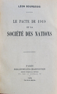 Bourgeois, Leon. Le Pacte de 1919 e la Société des Nations