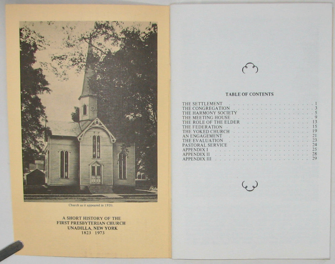 A Short History of the First Presbyterian Church, Unadilla, New York