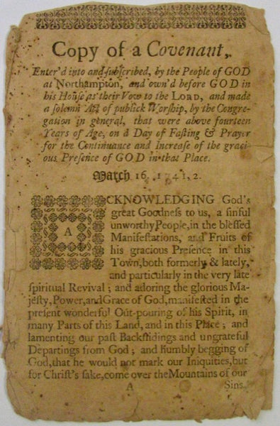 Rare 1742 Jonathan Edward Church Covenant Discovered