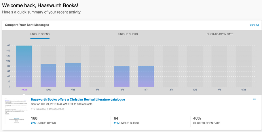 Thanks to all who responded to our first email campaign