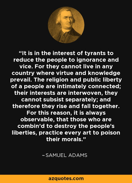 Why would a government corrupt the morals of the people?