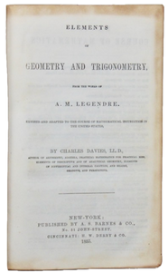 Davies, Charles. Elements of Geometry and Trigonometry