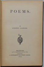 Load image into Gallery viewer, Lanier, Sidney. Poems [signed by Henry Wysham Lanier]