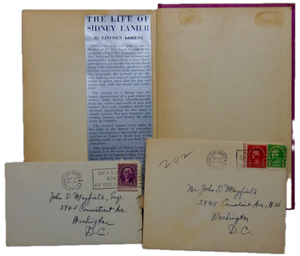 Lorenz, Lincoln. The Life of Sidney Lanier [signed with ALS & Christmas card]