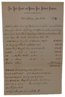 Manuscript Estimate, New York Central and Hudson River Railroad Company 1874