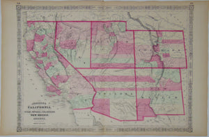 [MAP] Johnson's California, with Territories of Utah, Nevada, Colorado, New Mexico, and Arizona