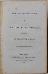 M'Owan, Peter. Practical Considerations on The Christian Sabbath