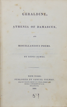 Load image into Gallery viewer, Rufus Dawes. Geraldine, Athenia of Damascus,&amp; Poems (Library of American Poetry)