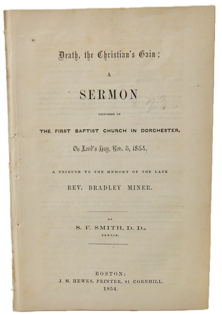 Death, the Christian's Gain: 1854 Baptist Funeral Sermon
