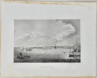 [ENGRAVING] Philadelphia with river in the foreground, sailing ships 1846