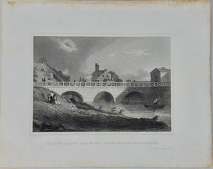[ENGRAVING] The Race Bridge Fair Mount Water Works, Philadelphia 1846