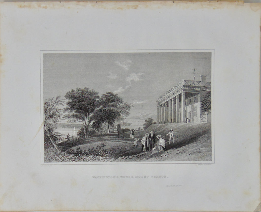 [ENGRAVING] Washington's House, Mount Vernon 1846