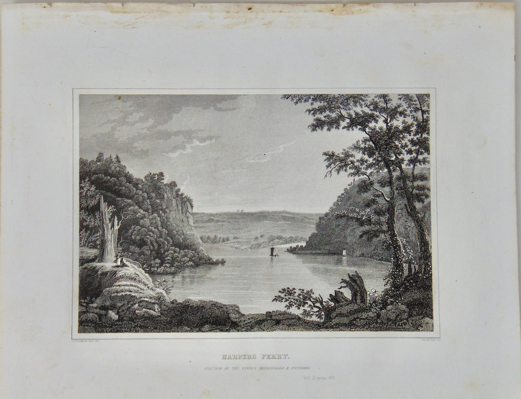 [ENGRAVING] Harpers Ferry, Junction of the Rivers Shenandoah & Potomac 1846