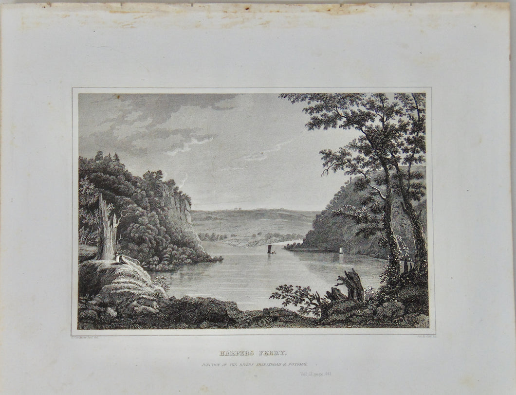 [ENGRAVING] Harpers Ferry, Junction of the Rivers Shenandoah & Potomac 1846