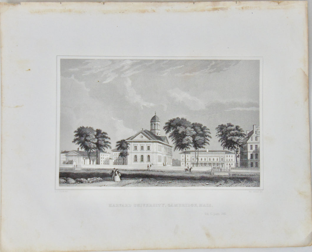 [ENGRAVING] Harvard University, Cambridge, Mass. 1846