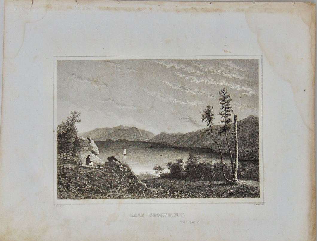 [ENGRAVING] Lake George, N. Y. Adirondack Mountains 1846