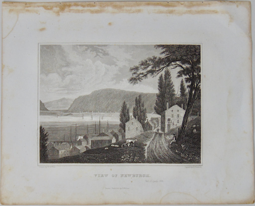[ENGRAVING] View of Newburgh, N. Y., Hudson River 1846