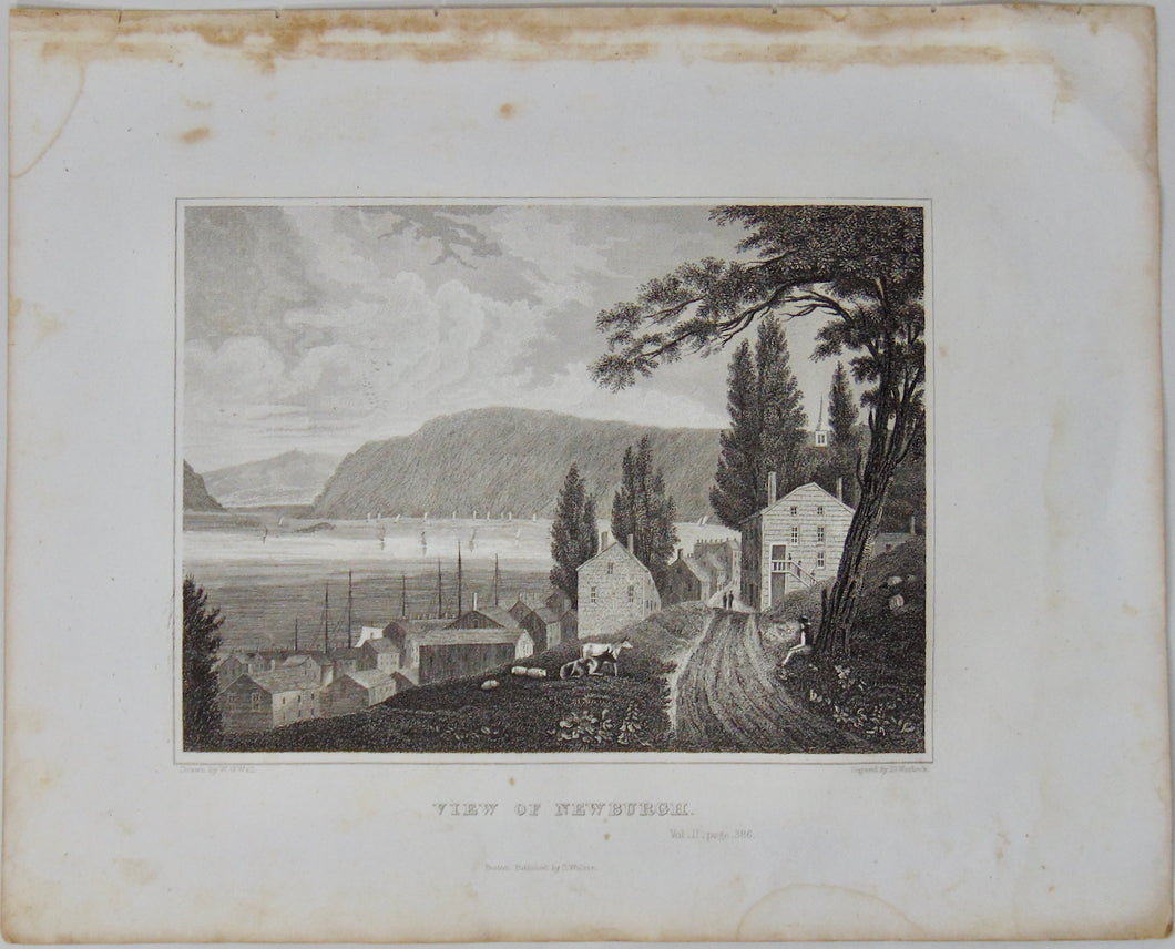 [ENGRAVING] View of Newburgh, N. Y., Hudson River 1846