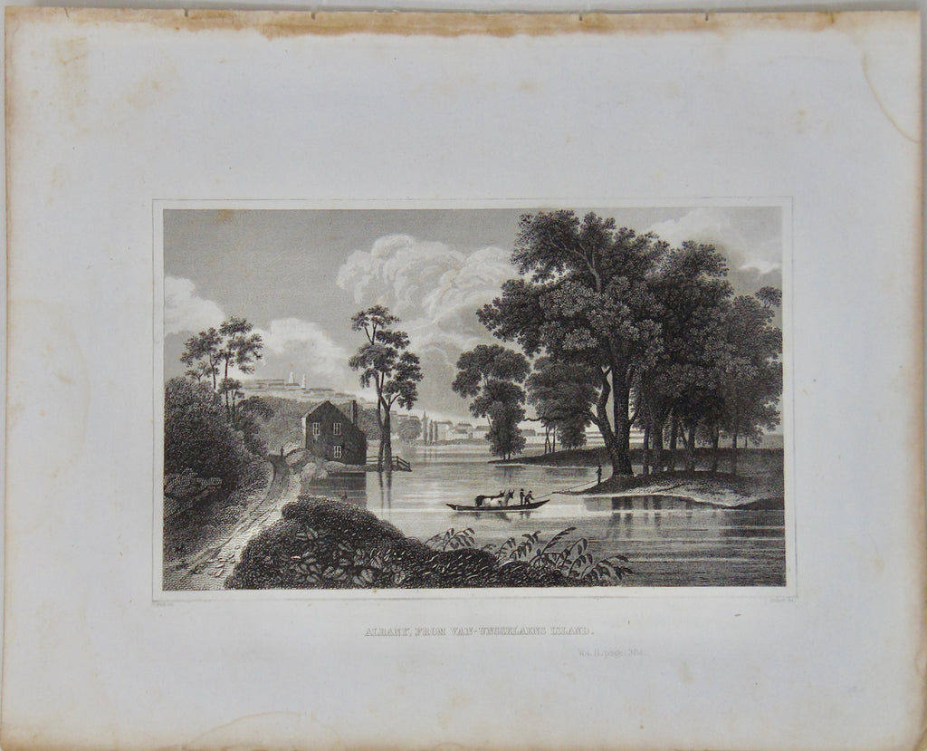 [ENGRAVING] Albany NY, from Van-Unsselaens (Van Rensselaer) Island 1846