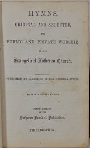 Hymns, Original and Selected, for the Evangelical Lutheran Church (1850)