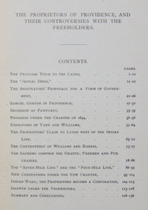 The Proprietors of Providence RI, and their Controversies with the Freeholders
