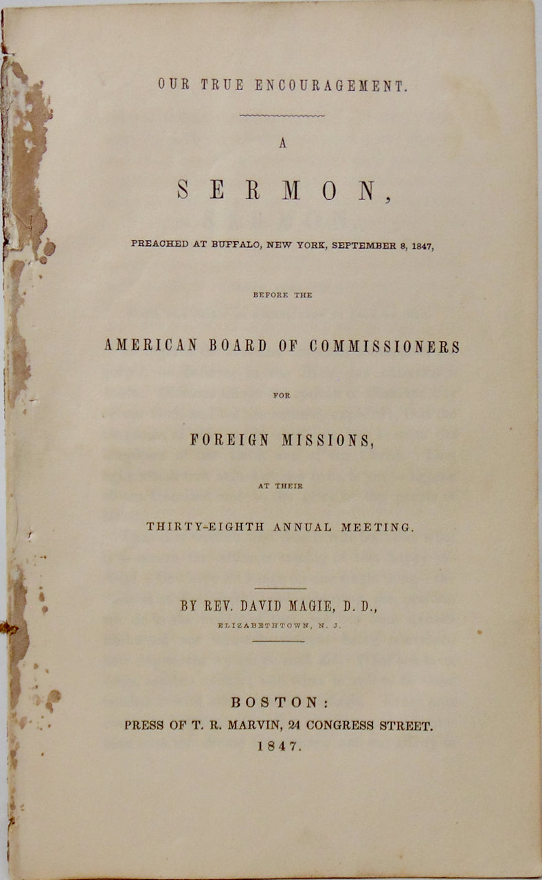 The Spirit Poured Out 1847 Postmillennial Missionary Sermon, Presbyterian