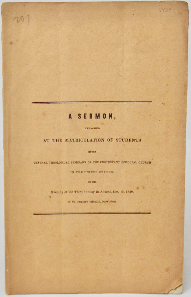Christian Ministers are Called to Self Denial, 1839 Episcipal Sermon