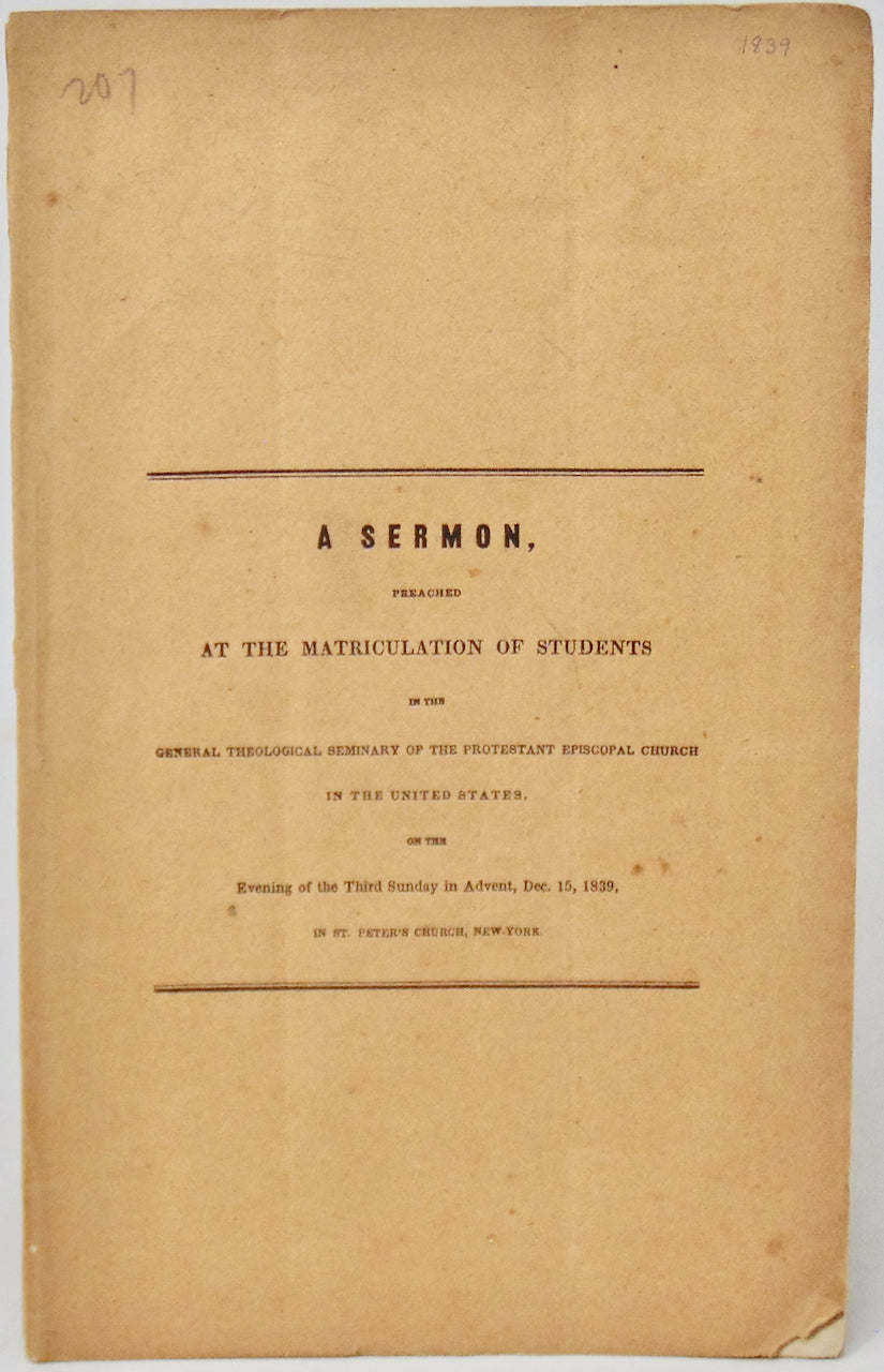 Christian Ministers are Called to Self Denial, 1839 Episcipal Sermon