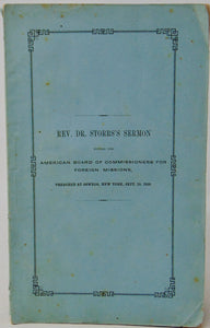 Richard S. Storrs, 1850 Missionary Sermon, ABCFM
