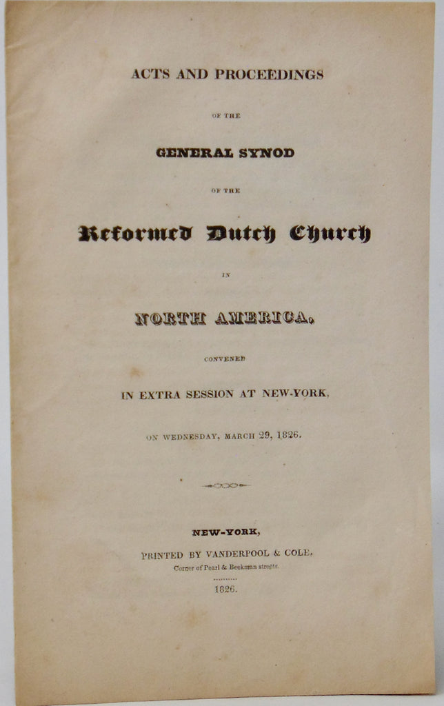 1826 General Synod of the Reformed Dutch Church in North America