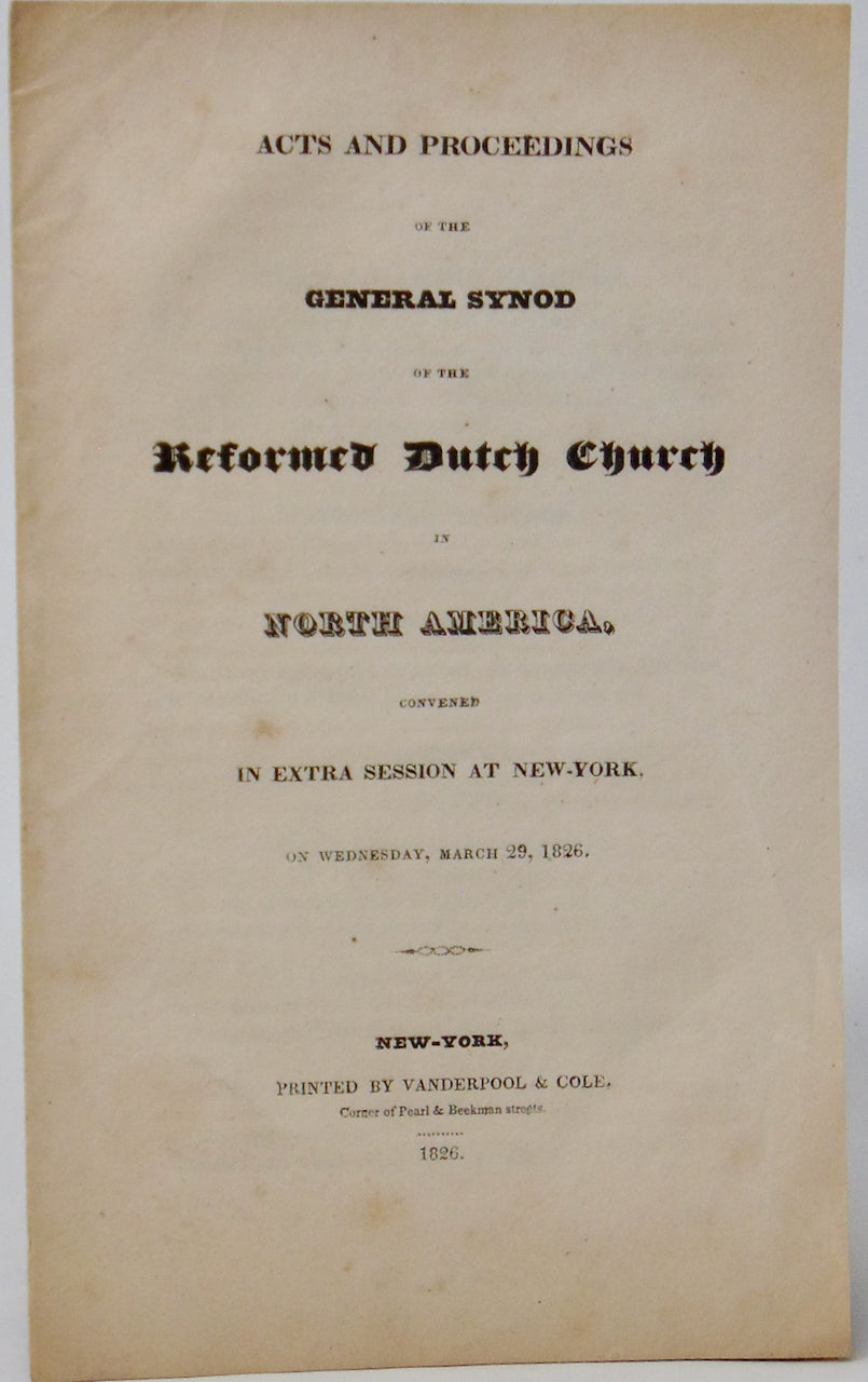 1826 General Synod of the Reformed Dutch Church in North America