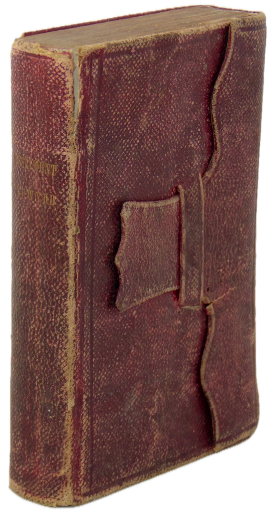 1861 Welsh New Testament pocket size with flap closure, American Bible Society