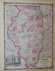 [MAP] Johnson's Illinois (c. 1860)