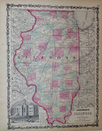 [MAP] Johnson's Illinois (c. 1860)
