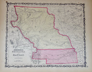 [MAP] Johnson's Nebraska and Kansas Territories (c. 1860)