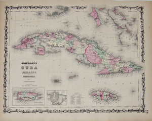 [MAP] Johnson's Cuba, Jamaica and Porto Rico (c. 1861)