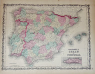 [MAP] Johnson's Spain and Portugal (c. 1861)
