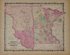 [MAP] Johnson's Minnesota and Dakota (c. 1860), Indian Territories