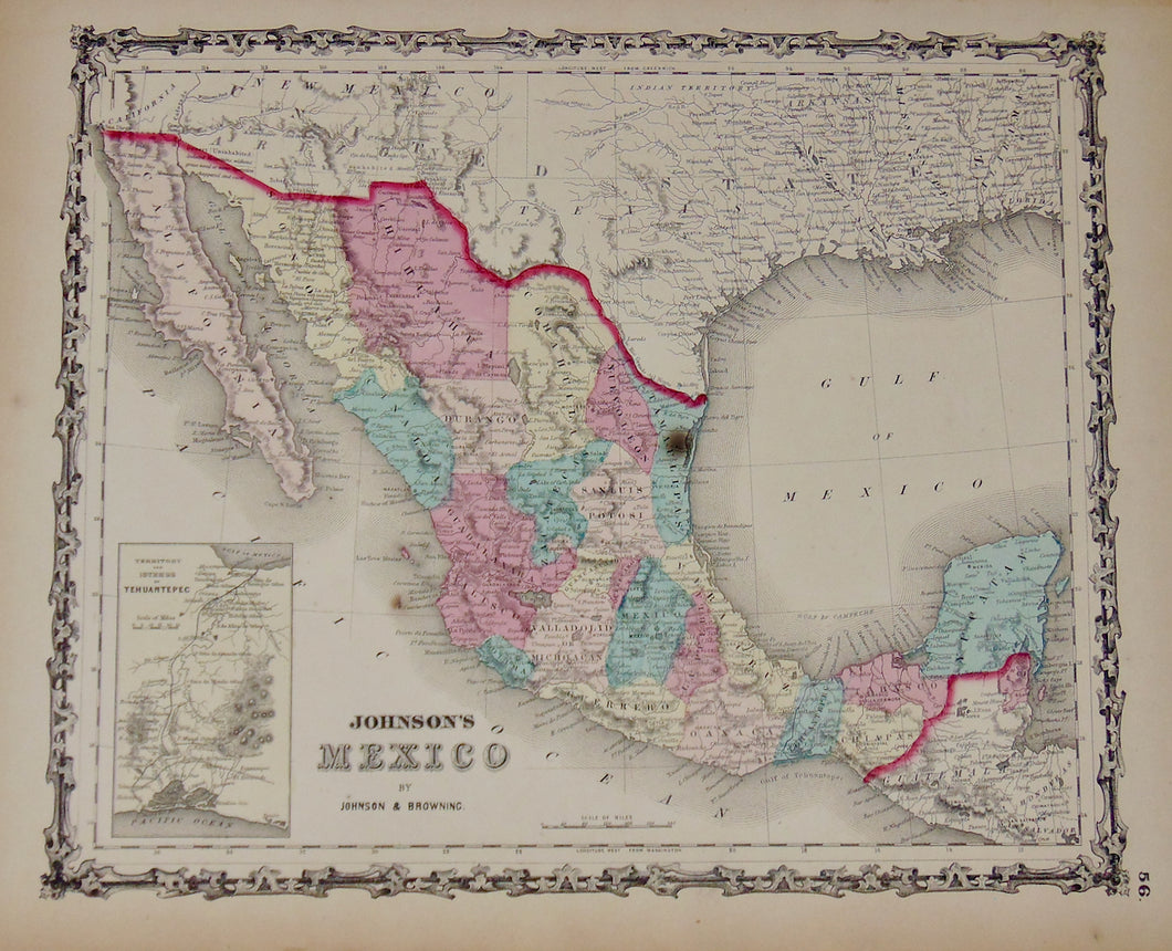 [MAP] Johnson's Mexico (c. 1861)