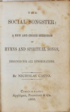Load image into Gallery viewer, The Social Songster, Hymns and Spiritual Songs, Methodist Protestant Church