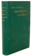A Critical History of Sunday Legislation, Seventh Day Baptist Author (1888)