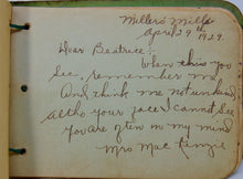 Load image into Gallery viewer, 1929 Autograph Book, Beatrice O&#39;Rourke of Miller&#39;s Mills, New York