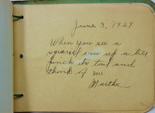Load image into Gallery viewer, 1929 Autograph Book, Beatrice O&#39;Rourke of Miller&#39;s Mills, New York